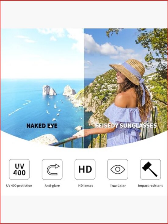 Retro Aviator Square Sunglasses - UV400 Protection Trendy Shades main image 5
